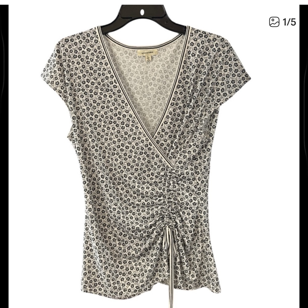 Max Studio faux Wrap , crepe sleeve , size large new